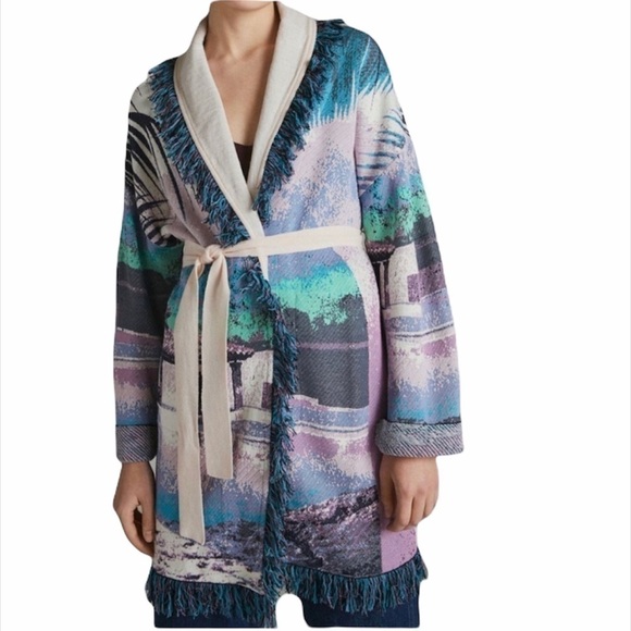 Anthropologie Moira Fringed Cardigan Small Petite - Picture 1 of 8
